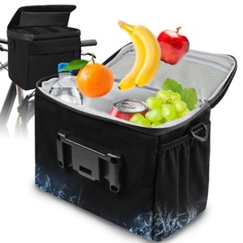 TOUYINGER Bike Frame Bag, 6L Handlebar Bag with Insulated Liner, Mountain Bike Accessories Large Capacity Bicycle Bags with Phone Holder and Touch Screen (6 L)