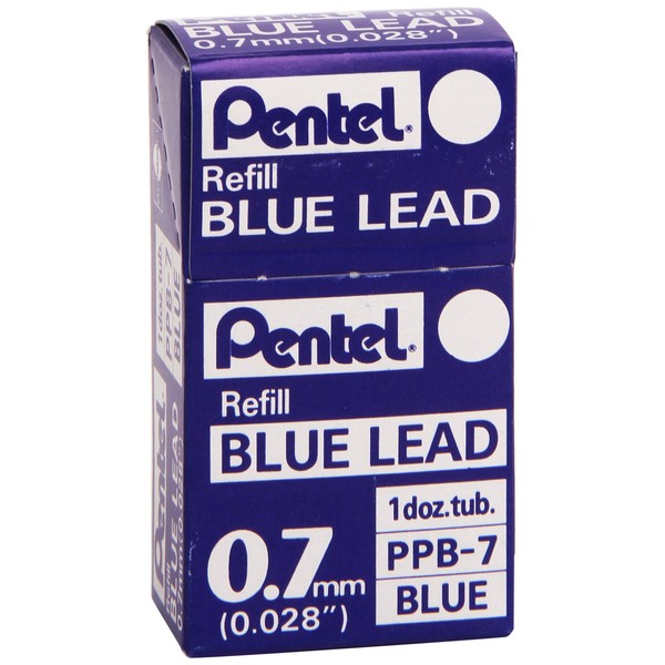Pentel 0.7mm Coloured Pencil Leads - Blue (Pack of 12)