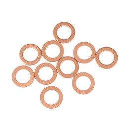 A ABSOPRO Copper Washer Flat Sealing Gasket Ring 10 X15x1.5mm (Set of 10)