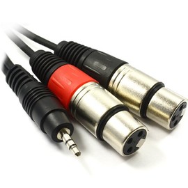 kenable Pulse 3.5mm Jack Plug to 2 x XLR Sockets For PC Stereo to Mixer 1m [1 metres]