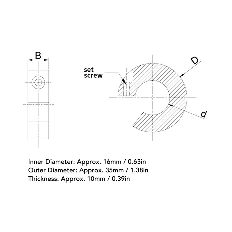 SBR20 Linear Rail Stop Collars, 4 Pcs 16mm Aluminum Alloy
