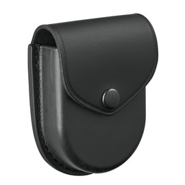 Shield Wallets Single Handcuff Case Closed Top Cuff Case for Duty Belt Black Leather, Black Snap