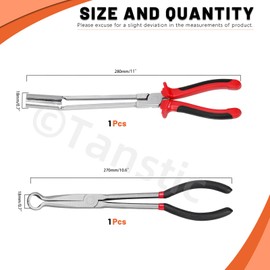 Tanstic 2Pcs Spark Plug Wire Removal Pliers, Long Reach Hose Grip Plier & Sleeve Type Spark Plug Puller, Spark Plug Boot Removal Plier High Voltage Cylinder Cable Removal Tool for Car
