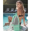 BAVELOE Swim Bag with Wet Pocket, Mesh Drawstring Backpack for