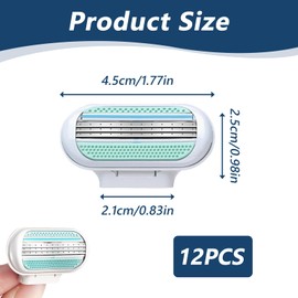 Venus Smooth Women's Razor Blades, Pack of 12, Venus Smooth Replacement Blades, Women's Razor, Razor Blades with 3 Protective Cushions with Moisturising Protective Cushion, Ideal for Sensitive Skin and Intimate Areas