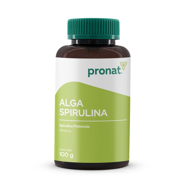 Pronat | Alga Espirulina En Polvo 100 Grs | Alga espirulina 100% pura, con complejo B, apta para vegetarianos