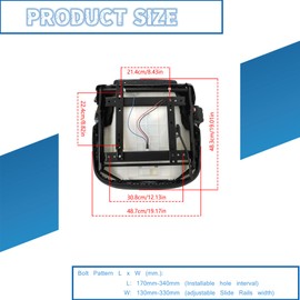 WFLNHB Universal Forklift Seat with Retractable Seat Belt Switch Replacement for Toyota Forklift Clark, Komatsu, Nissan, Yale, Hyster with Curved Back