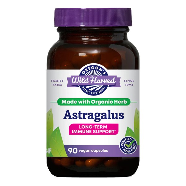 Oregon's Wild Harvest, Certified Organic Astragalus Capsules for Immunity Support, 1125 MGS, 90 Ct