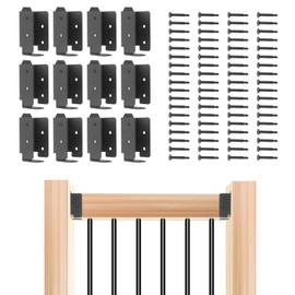 Meruzy 12 PCS Steel Deck Railing Brackets Connectors, 2x4 Brackets for Wood Fence Railing Handrail