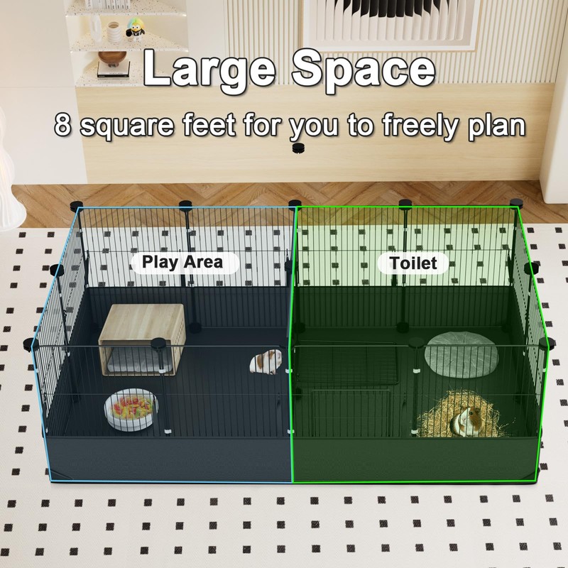 Tresbro Guinea Pig Cage with Waterproof PVC Bottom Liner &