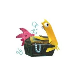 WiggleWalls 6 Inch Bubbles Yellow Tang Fish Peach Starfish Finding Nemo 2 Movie Removable