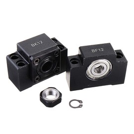 RanDal BK12 BF12 Ball Screw Supports SFU1605 SFU1610 CNC XYZ Parts - Black, Carbon Steel, Pack of 2