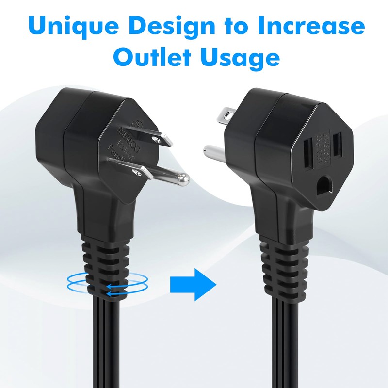 POWER STRIP LIBERATOR 5 Pack, 2-Outlet Short Extension Cord 1