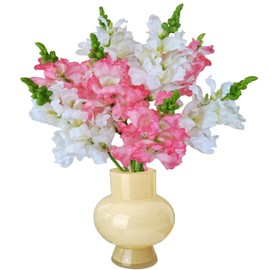 JBBCMY 8 PCS Artificial Flowers Snapdragon Realistic Floral Plants with Stems Silk Flowers 16.14'' for Home Garden Indoor Wedding Party Decoration (Pink)