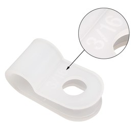 Alamic Cable Clamp R-Type Cable Clip Wire Clamp 3/16" Nylon Screw Mounting Cord Fastener Clips with Screws for Wire Management - White - 50 Pcs