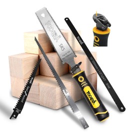 TOOLAN: 5-In-1 Multi Blades Hand Saw, 6 Inch(11T/16T) Double Edges Japanese Pull, DrywallSaw, HackSaw, Jab Saw, for Woodworking, Hard/Soft woods cutting, Metal, Blade Quick Change Mechanism.