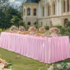 Pink Rectangle Table Skirt 11.5 Feet Pink Glitter Sequins Table
