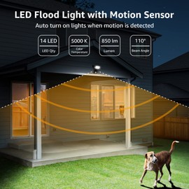 Lepro Security Lights Outdoor Motion Sensor, Security Light, 10W 850 Lumen, Waterproof, Ultra Thin Flood Light, PIR Lights Outdoor, Perfect for Garden, Forecourt, Backyard, Garages and More