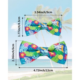 PET SHOW 10 Pack Summer Small Dog Bow Ties Sliding Collar Attachments Puppy Cats Hawaiian Bowties for Medium Dogs Floral Fruit Bowknots Party Holiday Pet Grooming Accessories(Small)
