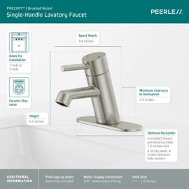 Peerless P1547LF-BN Precept Single Hole, 1.0 GPM Water Flow, Brushed Nickel