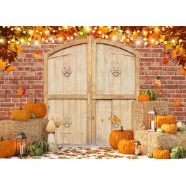 Alltten 7x5ft Fall Photography Backdrop Thanksgiving Day Backdrop Farm Barn Autumn Pumpkin Harvest Portrait Photography Background Party Fall Thanksgiving Decoration Photo Studio Booth Props F90