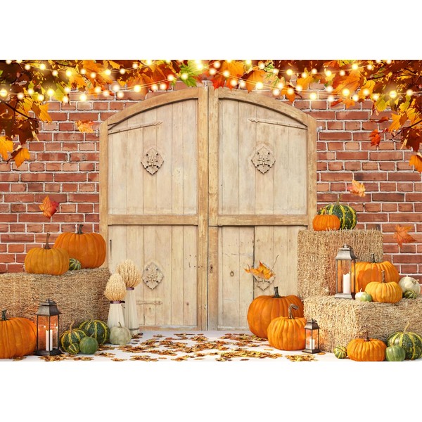 Alltten 7x5ft Fall Photography Backdrop Thanksgiving Day Backdrop Farm Barn
