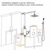 SR SUN RISE Shower Faucet Set System Chrome 8" Rainfall