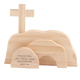 Lipeed Easter Nativity Scene Resurrection Wood, Easter Resurrection Scene, Wooden Ornaments Home Table, Jesus Nativity Scene Decorations Christian Figure Ornament