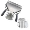 CNQLIS Double Handle Popcorn Scoop and Salt Shaker, Stainless Steel,