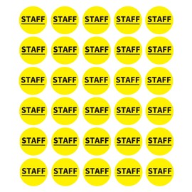EdisonBrain STAFF Patch Stickers, Repositionable, For Staff, Events, Concerts, Live Markets, Diameter 3.1 inches (8 cm) (Set of 100)
