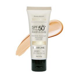 Tinted Sunscreen SPF 50 - Lightweight Tinted Face Sunscreen, Broad Spectrum Sun Protection with Sheer Coverage & Water Resistant, Non-Greasy for Daily Wear