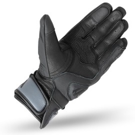 WARDLER Motorcycle Gloves for Men, Goat Leather, Raptor, Men's Biker Gloves, TPU Metacarpal Knuckle Protection, Riding, Racing Gloves, Adjustable Wrist, Padded (Black, Medium)