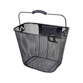 AlveyTech Universal Front Wire Basket with Quick-Release Mounting Hardware for Bicycles and Scooters - Large Bicycle Baskets with Quick Release Attachment for Bike and Scooter, Fits 1" Diameter Bar