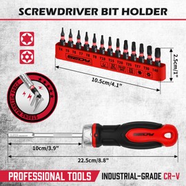 14-Piece 1/4″ Magnetic Ratcheting Screwdriver Bit Set, T4-T40 Torx Bit Set with 1/4 inch Magnetic Bits Driver Multi-bit Ratchet Screw Drivers for Garage, Home, Work, DIY Repair