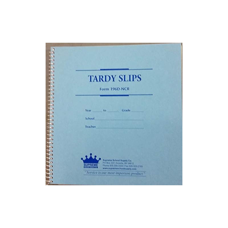 Tardy Slip Book with Carbonless Duplicates 196D-NCR