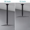 BESTILL 20 Inch Matte Black Ceiling Mount Shower Arm and