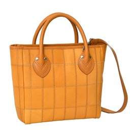 Trion DPC252S Men's Shoulder Bag, Tote Bag, 2-Way A5 Compatible, Patchwork, Zipper Closure, Removable Shoulder, tan