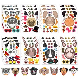 24 Sheets Dogs Make a Face Stickers Make You Own Dogs Stickers Animal Sticker for Kids, Birthday Gift Party Favors Supplies Teacher Art Craft, Games School Activity Reward
