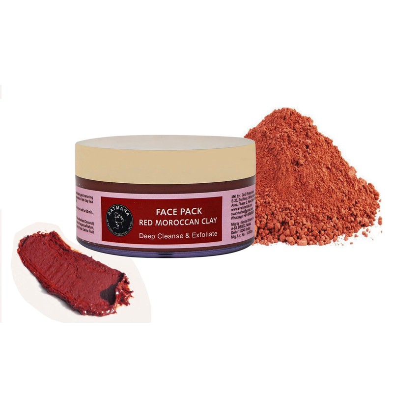 AATMANA Red Moroccan Clay Face Pack | Skin Firming |