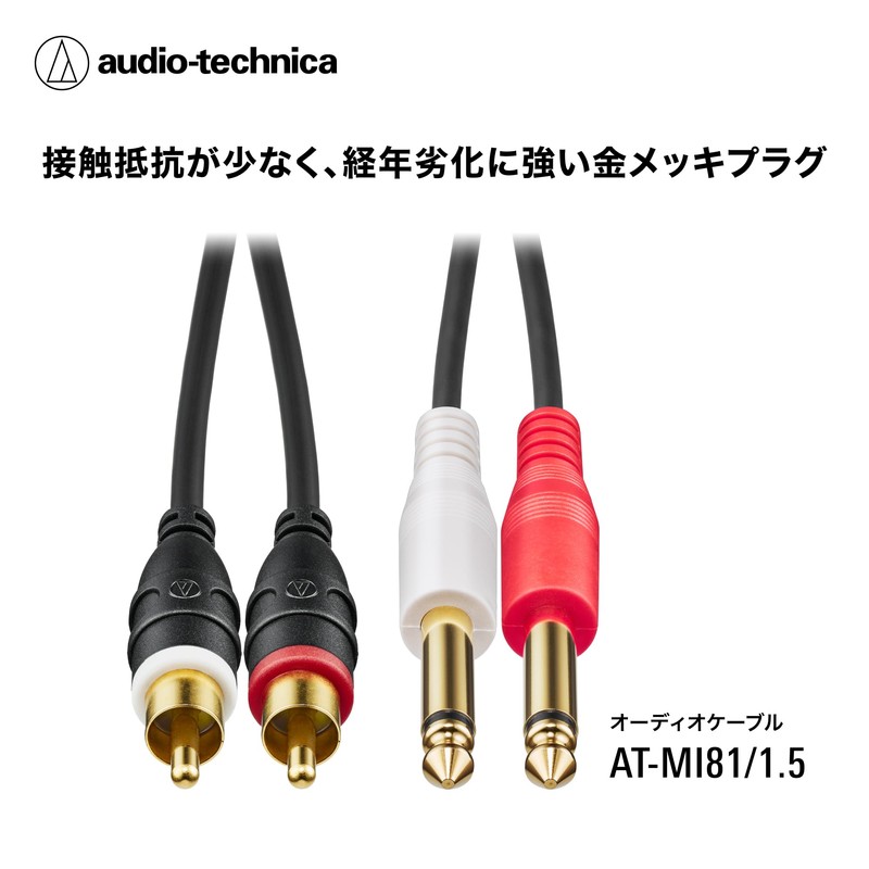 Audio Technica Stereo Cable (RCA Pin x2 - φ6.3mm Mono