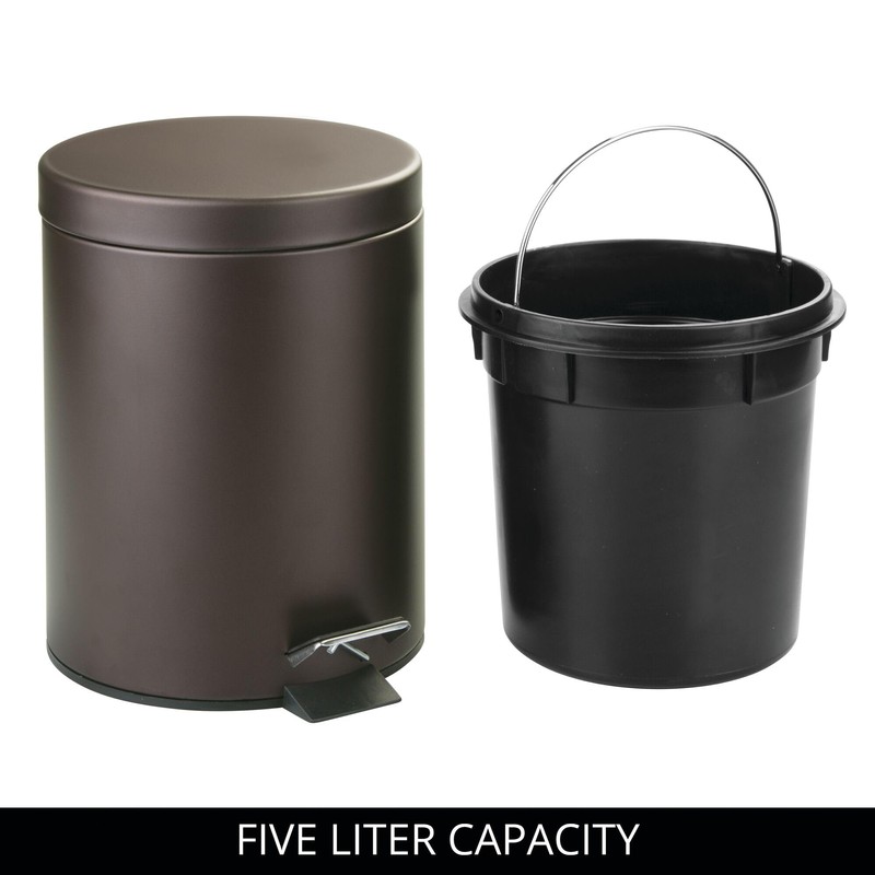 iDesign Round 1.3 Gallon Bathroom Step Trash Can - Set
