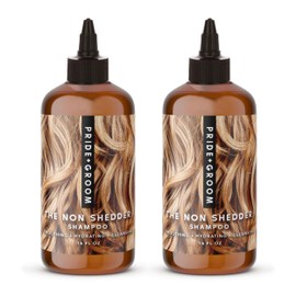 Pride and Groom The Non Shedder | Dog Grooming Shampoo for Doodles and Dogs That Do Not Shed | Tearless All Natural Body Wash with Coat-Specific Ingredients That Enhance Shine – 16oz (Pack of 2)