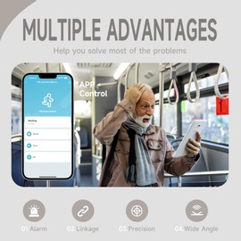 IHSENO WiFi Human Motion Sensor: Smart Indoor Motion Detector with Lux,App Alerts & Record USB Type-C Infrared Movement Detector for Remote Monitor and Home Automation