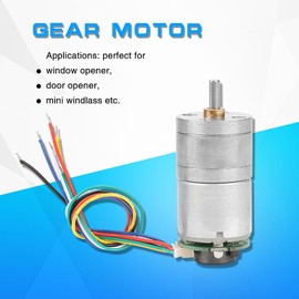 12V DC GM25-310 Encoder Gear Motor, Metal Speed Reduction Design, High Torque Brushed Electric Drive for Robotics, Automation Equipment(DC12 30RPM)