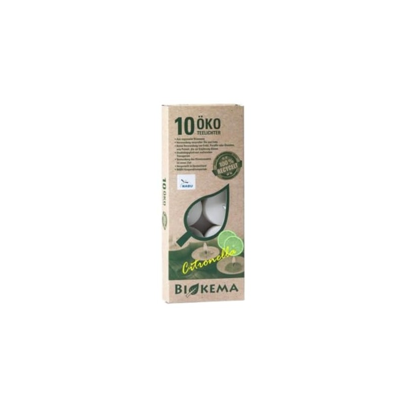 BIOKEMA - Sustainable Citronella Tea Lights - Pack of 10
