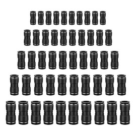 HAXIHA Pack of 50 Straight Pneumatic Connectors, 4/6/8/10/12 mm Quick Release Pneumatic Line Hose Fitting Kits, Pneumatic Connectors for Air Hose Connection Screws for Hoses, Black