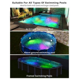 Solar Lights for Pools & Gardens - Waterproof RGB 16 Color Changing LED Lights (4Pack)