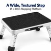 Adjustable 1-Step Stool for Reaching Shelves - Foldable Non-Slip Platform,