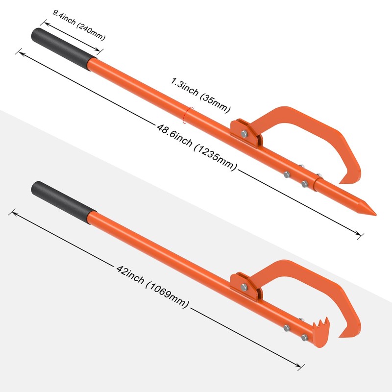 Dolibest 42/49'' Steel Cant Hook Tool, Log Peavey Tool, Cant
