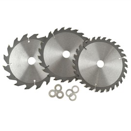 AB Tools 3pc 150mm TCT Circular Saw Blades 16/24/30 TPI & Adapter Rings Reducer TE866